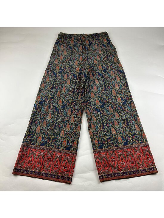 Sundance Pants - Sundance Navy Printed Lightweight Cotton Wide Leg Lounge Pant S